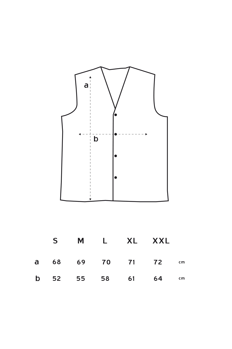 Guía de tallas PADDED VEST